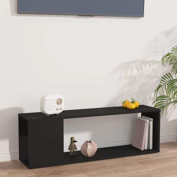 Tv-bänk svart 100x24x32 cm konstruerat trä
