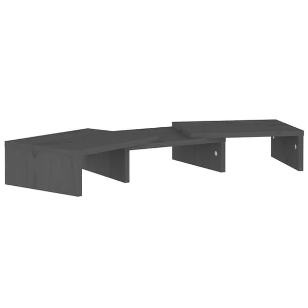 Skärmställ grå 60x24x10,5 cm massiv furu
