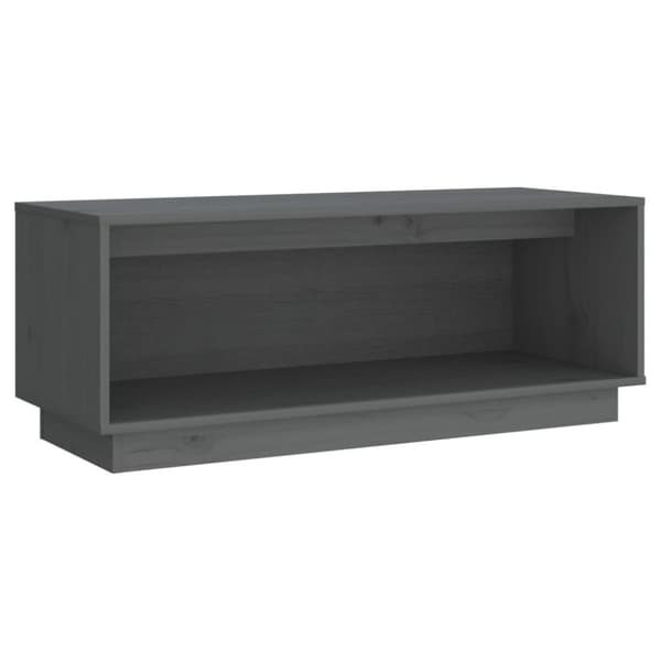 Tv-bänk grå 90x35x35 cm massiv furu
