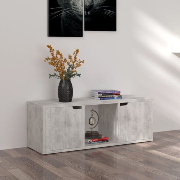TV-bänk betong 88,5x27,5x30,5 cm konstruerat trä