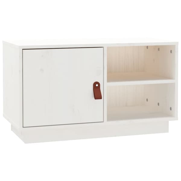 Tv-bänk vit 70x34x40 cm massiv furu