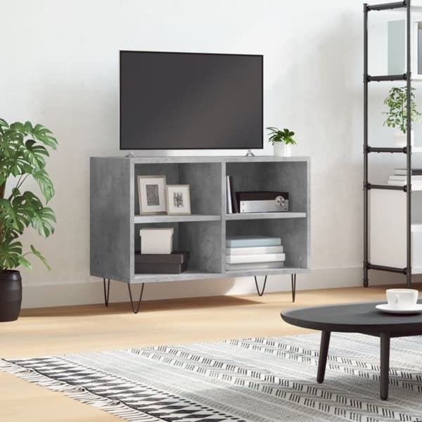 Tv-bänk betonggrå 69,5x30x50 cm konstruerat trä
