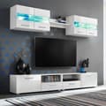 Miniatyrbild 1 av 2: TV-möbel 5 delar med LED-belysning högglans vit