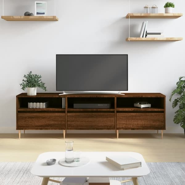 Tv-bänk brun ek 150x30x44,5 cm konstruerat trä