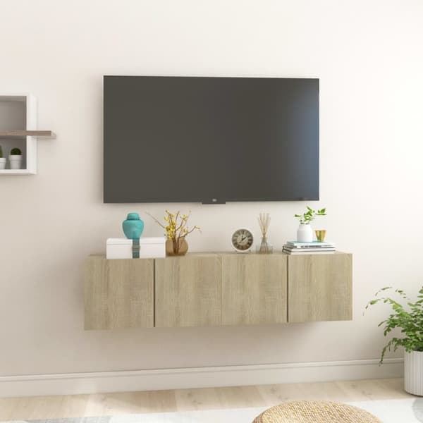 Hängande TV-skåp 2 st sonoma-ek 60x30x30 cm