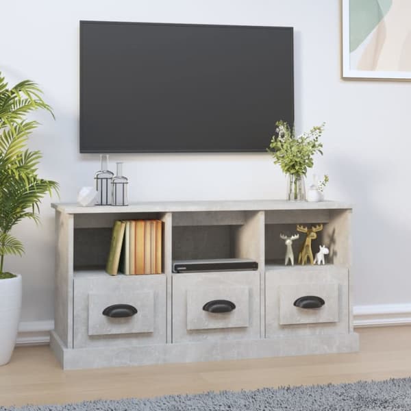 Tv-bänk betonggrå 100x35x50 cm konstruerat trä