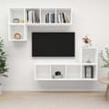 Miniatyrbild 1 av 2: Tv-skåp 4 delar vit konstruerat trä