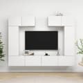 Miniatyrbild 1 av 2: TV-skåp set 6 delar vit konstruerat trä