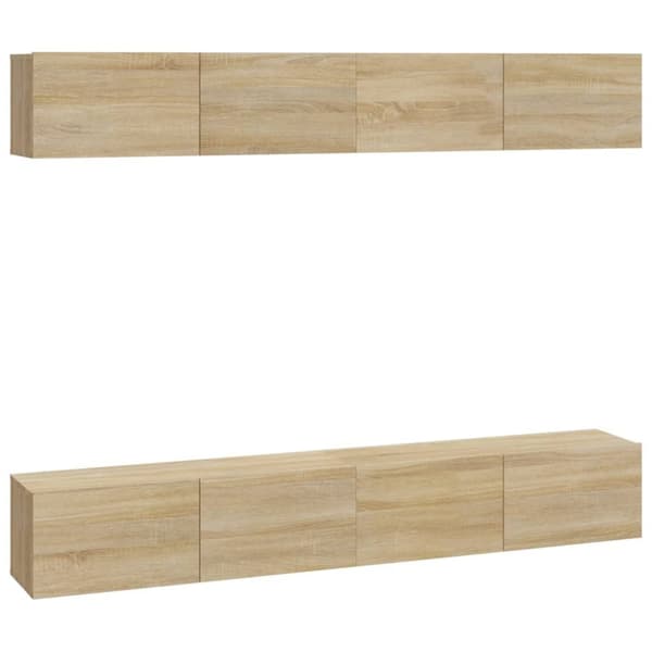 Väggmonterade tv-bänkar 4 delar sonoma-ek 100x30x30 cm