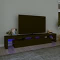 Miniatyrbild 1 av 2: Tv-bänk med LED-belysning svart 230x36,5x40 cm