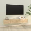Miniatyrbild 1 av 2: Väggmonterade tv-bänkar 2 st 100x30x30 cm konstruerat trä