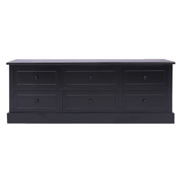 Tv-bänk svart 108x30x40 cm massivt kejsarträ