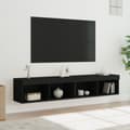 Miniatyrbild 1 av 2: Tv-bänk med LED-belysning 2 st svart 80x30x30 cm