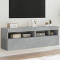 Miniatyrbild 1 av 2: Väggmonterad tv-bänk LED 2 st betonggrå 60x30x40 cm