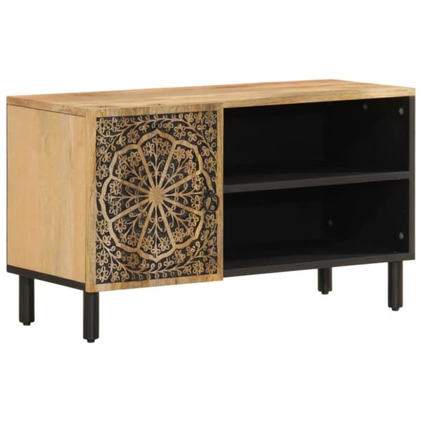 Tv-bänk 80x31x46 cm massivt mangoträ