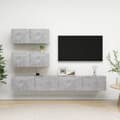 Miniatyrbild 1 av 2: TV-skåp 4 delar betonggrå konstruerat trä