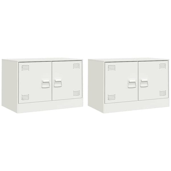 TV-skåp 2 st vit 67x39x44 cm stål