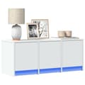 Miniatyrbild 1 av 2: Tv-bänk med LEDs vit 97x34x40 cm konstruerat trä