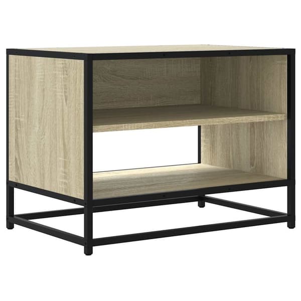 Tv-bänk sonoma-ek 61x40x46 cm konstruerat trä och metall