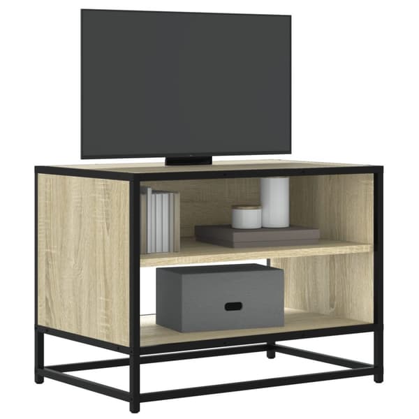 Tv-bänk sonoma-ek 61x40x46 cm konstruerat trä och metall