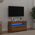 Miniatyrbild 1 av 2: TV-bänk med LED-lampor artisan ek 75x35x40 cm konstruerat trä