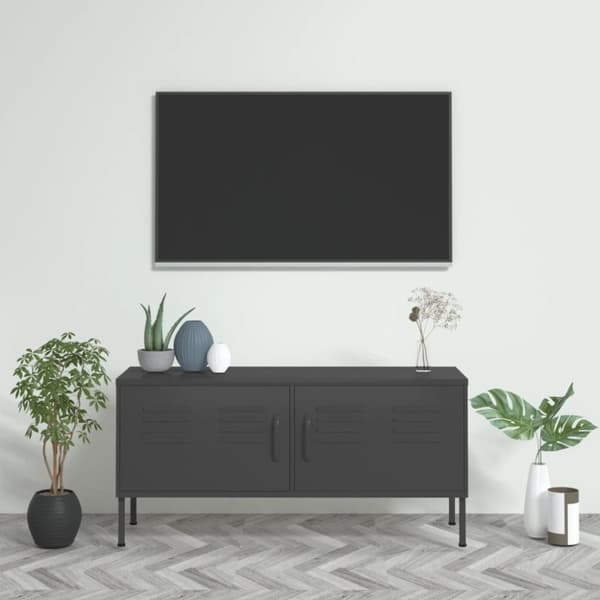 Tv-bänk antracit 105x35x50 cm stål