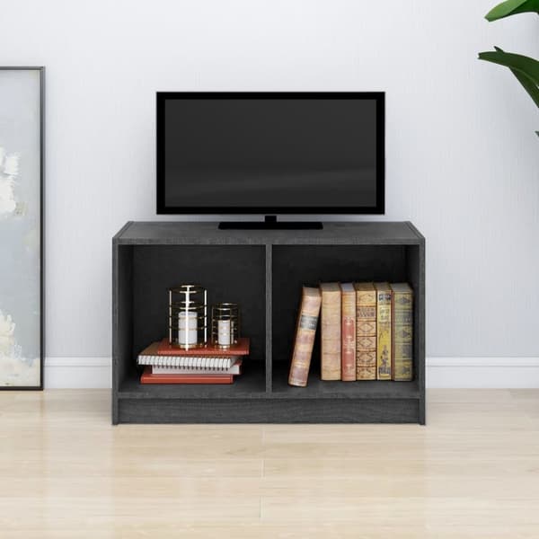 Tv-bänk grå 70x33x42 cm massiv furu