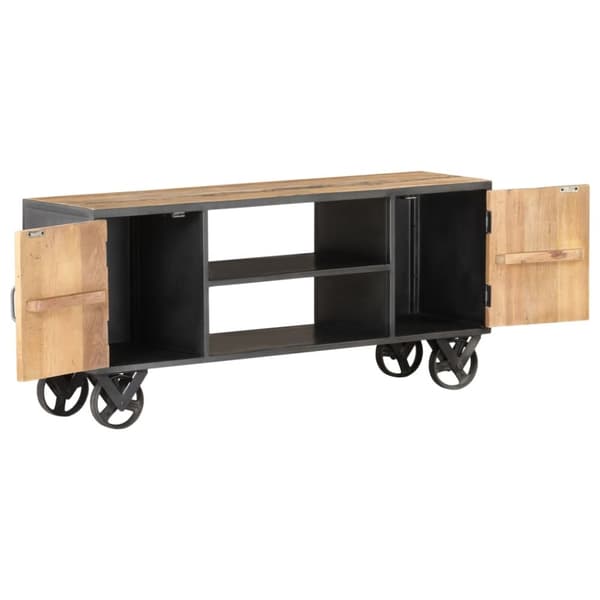 TV-bänk 110x30x49 cm massivt återvunnet trä