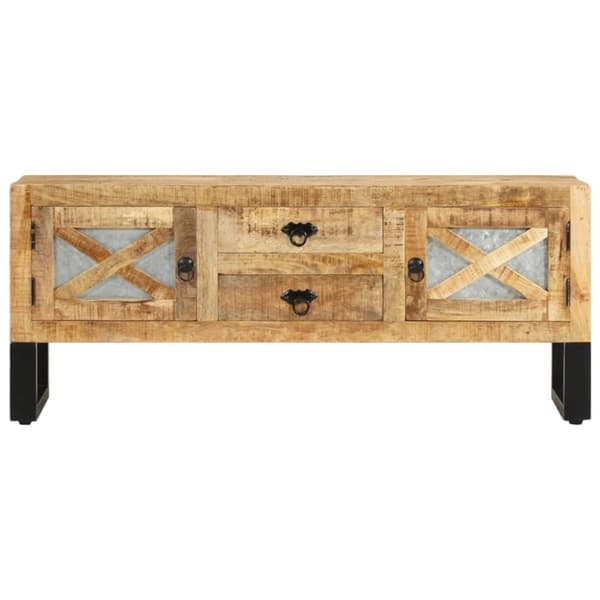 TV-bänk 110x30x45 cm grovt mangoträ
