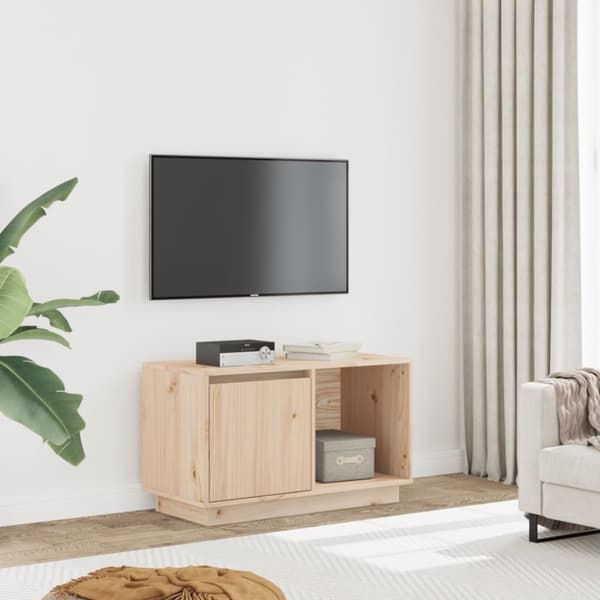 Tv-bänk 74x35x44 cm massiv furu
