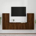 Miniatyrbild 1 av 2: Tv-skåp 4 delar brun ek konstruerat trä