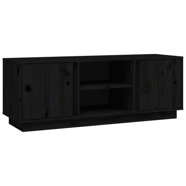 Tv-bänk svart 110x35x40,5 cm massiv furu