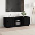 Miniatyrbild 1 av 2: Tv-bänk svart 110x35x40,5 cm massiv furu