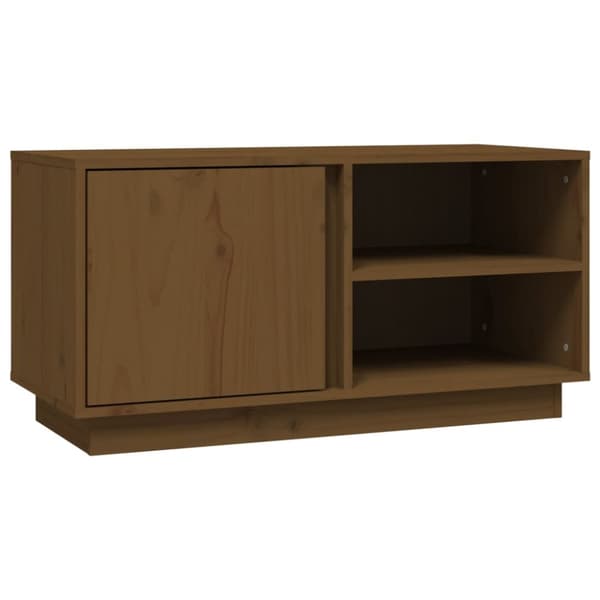 Tv-bänk honungsbrun 80x35x40,5 cm massiv furu