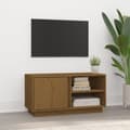 Miniatyrbild 1 av 2: Tv-bänk honungsbrun 80x35x40,5 cm massiv furu