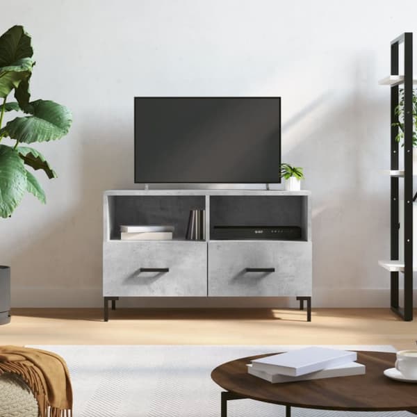 Tv-bänk betonggrå 80x36x50 cm konstruerat trä