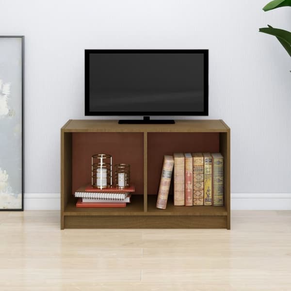 Tv-bänk honungsbrun 70x33x42 cm massiv furu