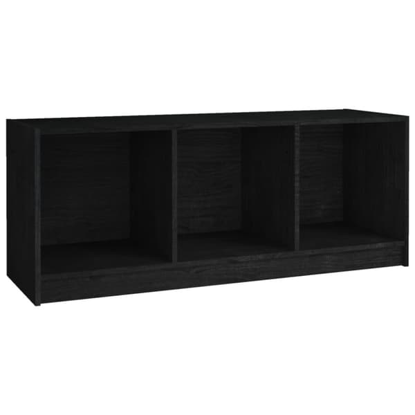 Tv-bänk svart 104x33x41 cm massiv furu