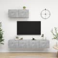 Miniatyrbild 1 av 2: TV-skåp 3 delar betonggrå konstruerat trä
