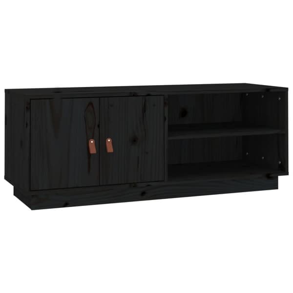 Tv-bänk svart 105x34x40 cm massiv furu