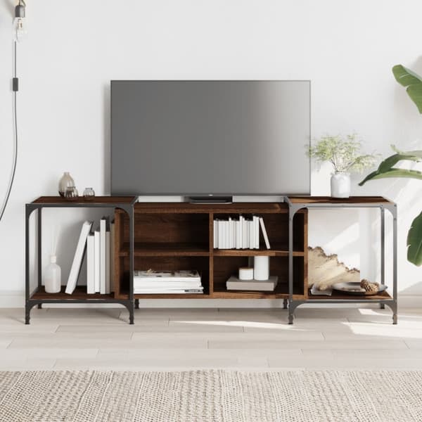 Tv-bänk brun ek 153x37x50 cm konstruerat trä