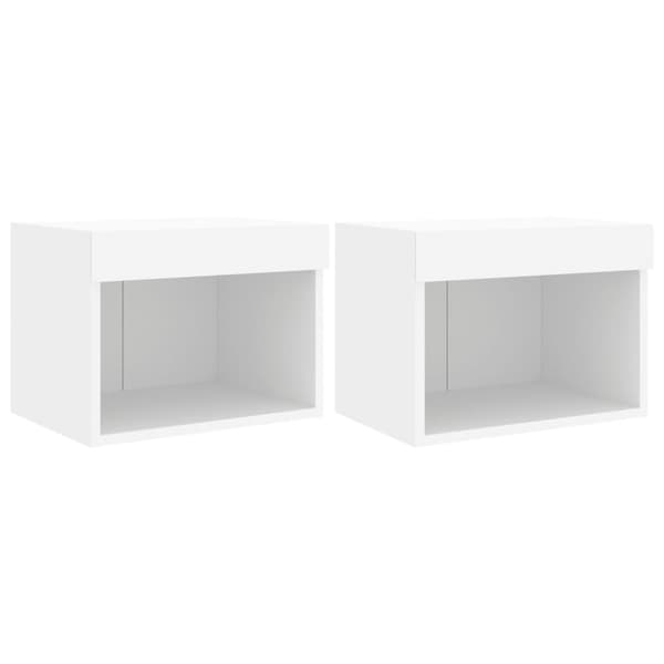 Väggmonterade sängbord LED-lampor 2 st vit