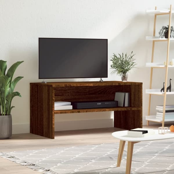 Tv-bänk brun ek 80x40x40 cm konstruerat trä