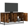 Miniatyrbild 1 av 2: Tv-bänk rökfärgad ek 100x35x50 cm konstruerat trä och metall