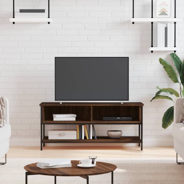 Tv-bänk brun ek 100x35x45 cm konstruerat trä