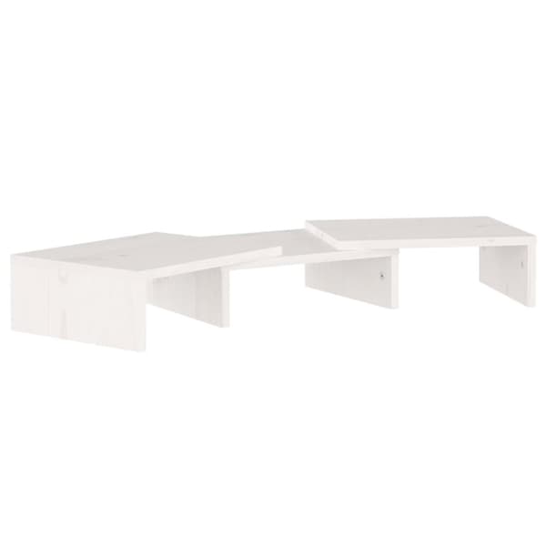 Skärmställ vit 60x24x10,5 cm massiv furu