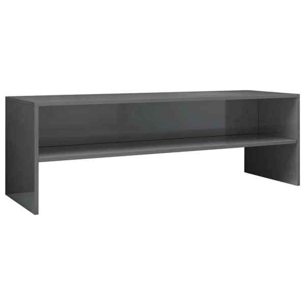 TV-bänk grå högglans 120x40x40 cm konstruerat trä