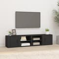 Miniatyrbild 1 av 2: Tv-bänk 2 st svart 80x31,5x36 cm konstruerat trä