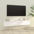 Miniatyrbild 1 av 2: Väggmonterade tv-bänkar 2 st vit 100x30x30 cm konstruerat trä