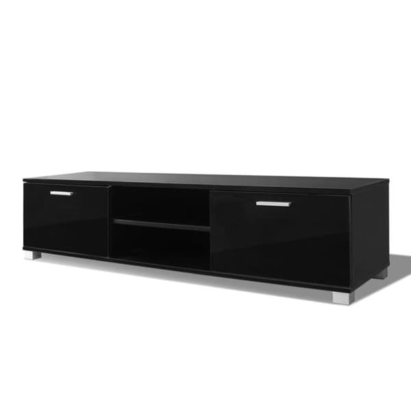 Tv-bänk högglans svart 140x40,5x35 cm
